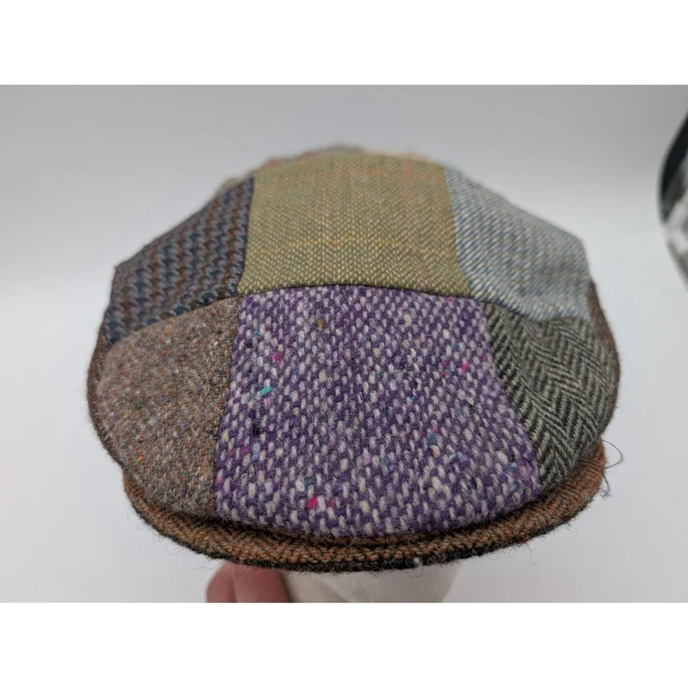 Hanna Hats of Donegal XL Patchwork Wool Flat Cap Newsboy Made in Ireland